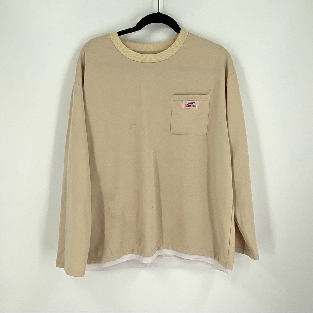 Manfinity Hypemode Men Pocket Letter Patched Combo Long Sleeve Tee size XL